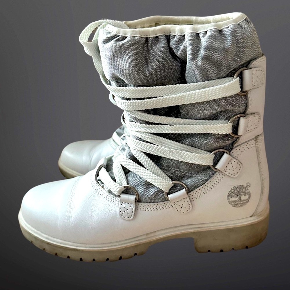 TIMBERLAND White Genuine Leather Boot Women’s Size 7. - Picture 16 of 16